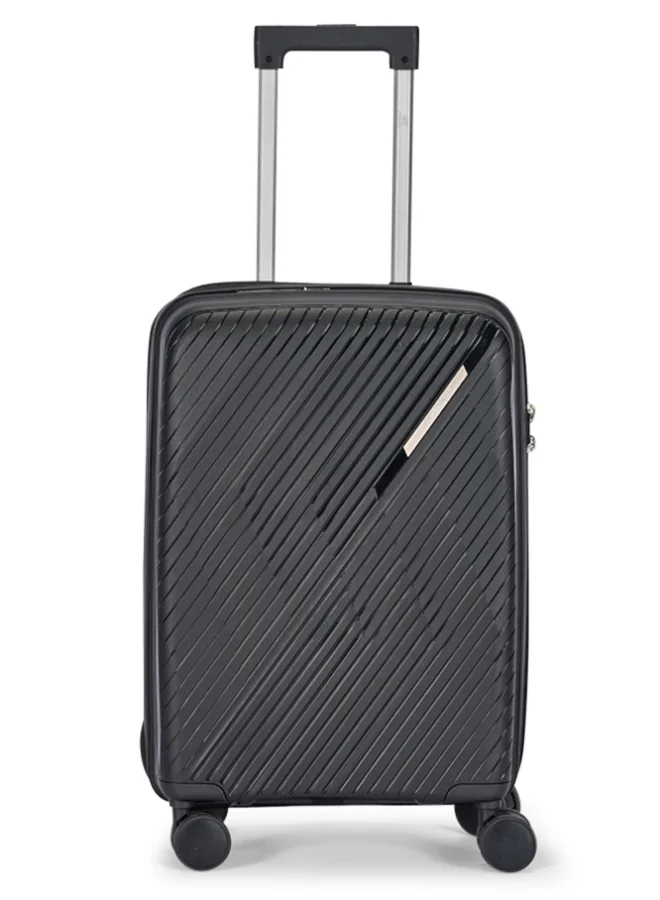 LIMRA Travel Bags 3-Piece Hard Shell Luggage Set Durable Polypropylene Suitcases with Spinner Wheels Black